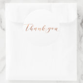 Copper-look Thank You script ontwerp Ronde Sticker (Tas)