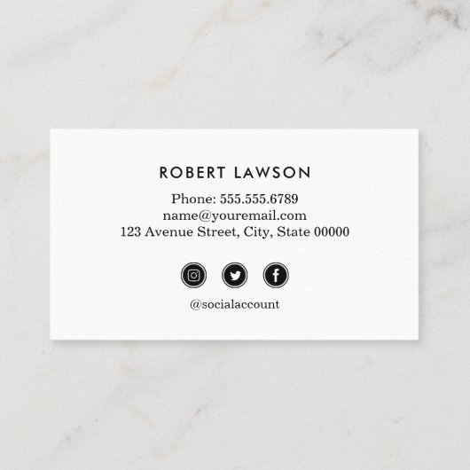 Copper Metallic Class Afstuderen Name Social Icon Visitekaartje (Achterkant)