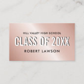Copper Metallic Class Afstuderen Name Social Icon Visitekaartje (Voorkant)