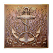 Copper Metallic Iridescent Anchor D1223 Tegeltje (Voorkant)