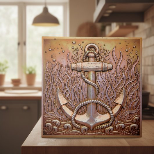 Copper Metallic Iridescent Anchor D1223 Tegeltje