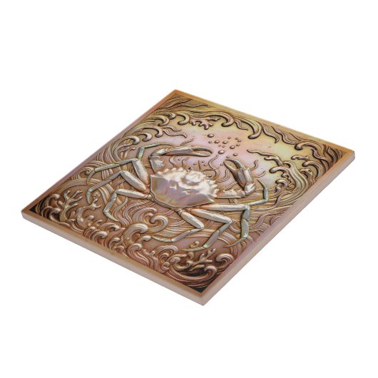 Copper Metallic Iridescent Crab D1223 Tegeltje (Zijkant)