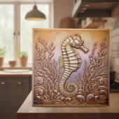 Copper Metallic Iridescent Seahorse D1223 Tegeltje