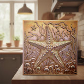 Copper Metallic Iridescent Starfish ID1223 Tegeltje