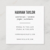 Copper Microphone Voice Actor Vierkante Visitekaartje (Achterkant)