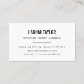 Copper Microphone Voice Actor Visitekaartje (Achterkant)