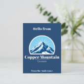 Copper Mountain Colorado blauw Briefkaart (Staand voorkant)