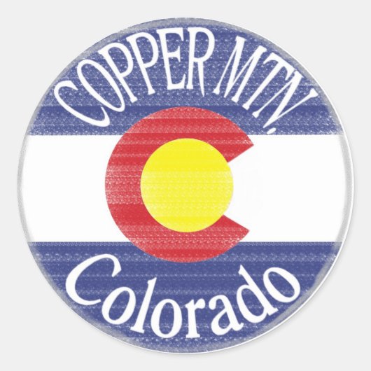 Copper Mountain Colorado cirkelvlag stickers (Voorkant)
