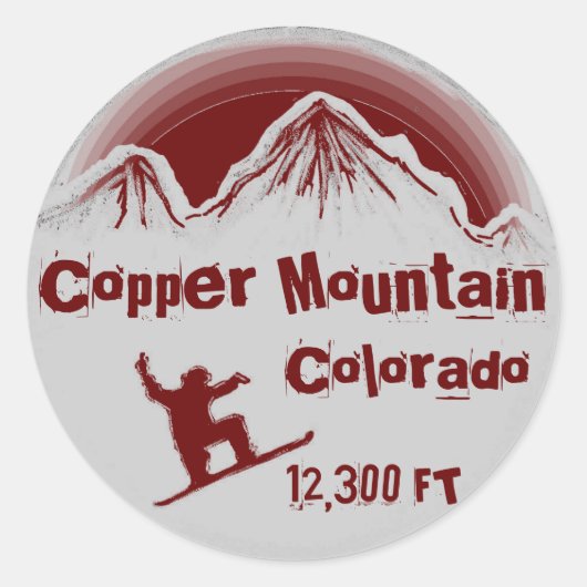Copper Mountain Colorado rode snowboard stickers (Voorkant)