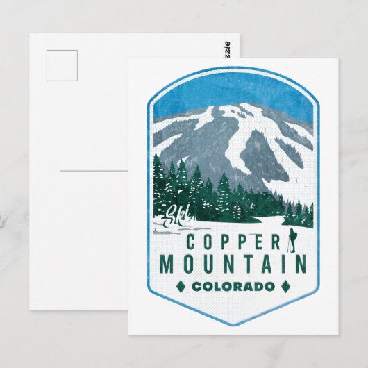 Copper Mountain Colorado Ski Badge Briefkaart (Voorkant / Achterkant)