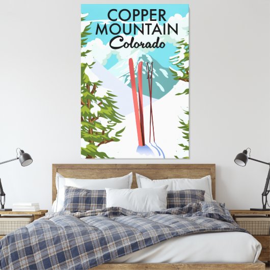 Copper Mountain Colorado Ski Canvas Afdruk (Insitu (Slaapkamer))
