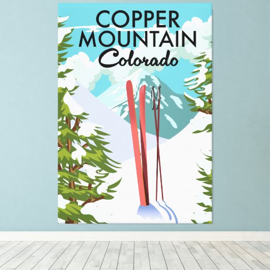 Copper Mountain Colorado Ski Canvas Afdruk (Insitu (Houten vloer))