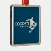 Copper Mountain Colorado Snowboarder Metalen Ornament (Rechts)