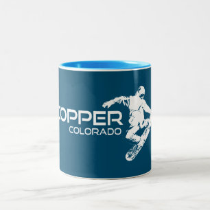 Copper Mountain Colorado Snowboarder Tweekleurige Koffiemok