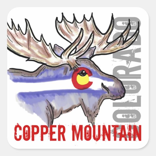 Copper Mountain Colorado vlag elk ontwerp stickers (Voorkant)