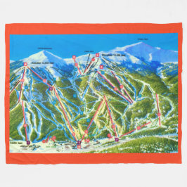Copper Mtn Ski Slopes Fleece Blanket Deken