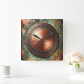 copper object and patina vierkante klok (Huis)