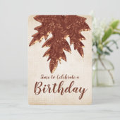Copper Paisley Herfst Season Leaf verjaardagsfeest Kaart (Staand voorkant)