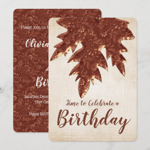 Copper Paisley Herfst Season Leaf verjaardagsfeest Kaart