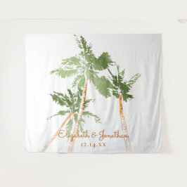 Copper Palms Beach Weddenschap Foto Booth Backdrop Wandkleed