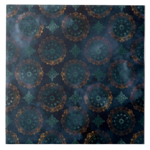 Copper Patina Damask Waterverf Pattern Tegeltje