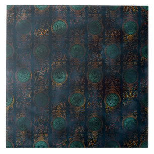 Copper Patina Damask Waterverf Pattern Tegeltje