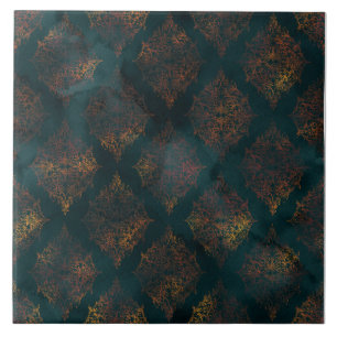 Copper Patina Damask Waterverf Pattern Tegeltje