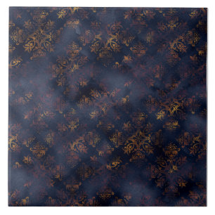 Copper Patina Damask Waterverf Pattern Tegeltje