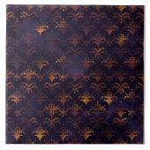 Copper Patina Damask Waterverf Pattern Tegeltje (Voorkant)