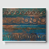 Copper Patina en Turquoise Grecian Metallic Gastenboek (Voorkant)