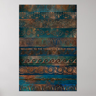 Copper Patina en Turquoise Grecian Metallic Poster