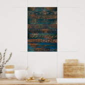 Copper Patina en Turquoise Grecian Metallic Poster (Keuken)