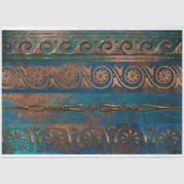 Copper Patina en Turquoise Grecian Metallic Tissuepapier