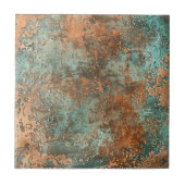 Copper Patina Metallic Rustic Tegeltje (Voorkant)