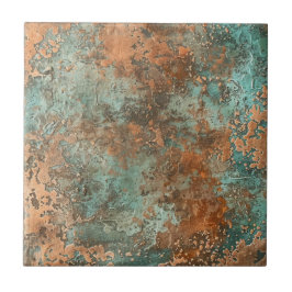 Copper Patina Metallic Rustic Tegeltje