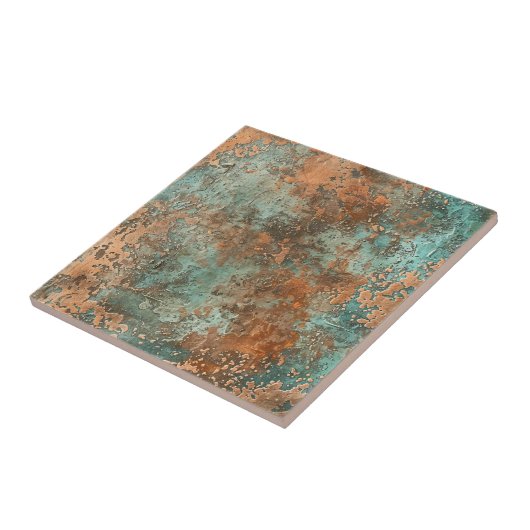 Copper Patina Metallic Rustic Tegeltje (Zijkant)