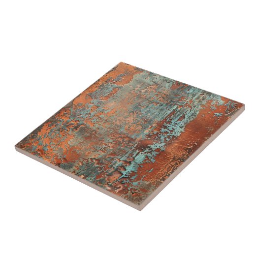 Copper Patina Metallic Rustic Tegeltje (Zijkant)