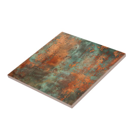 Copper Patina Metallic Rustic Tegeltje (Zijkant)
