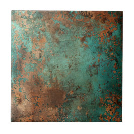 Copper Patina Metallic Rustic Tegeltje