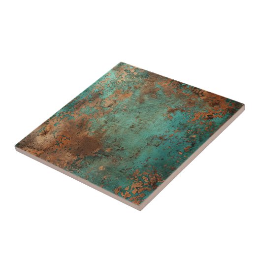 Copper Patina Metallic Rustic Tegeltje (Zijkant)