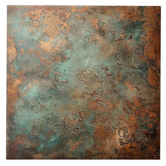 Copper Patina Metallic Rustic Tegeltje (Voorkant)