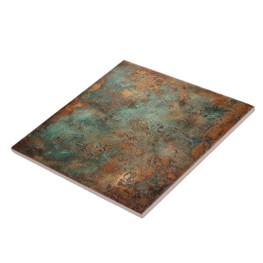 Copper Patina Metallic Rustic Tegeltje (Zijkant)