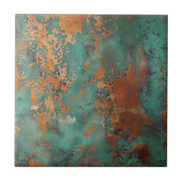 Copper Patina Metallic Rustic Tegeltje