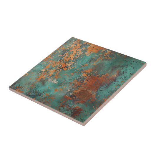 Copper Patina Metallic Rustic Tegeltje (Zijkant)