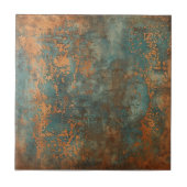 Copper Patina Metallic Rustic Tegeltje (Voorkant)