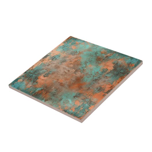 Copper Patina Metallic Rustic Tegeltje (Zijkant)