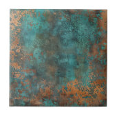 Copper Patina Metallic Rustic Tegeltje (Voorkant)