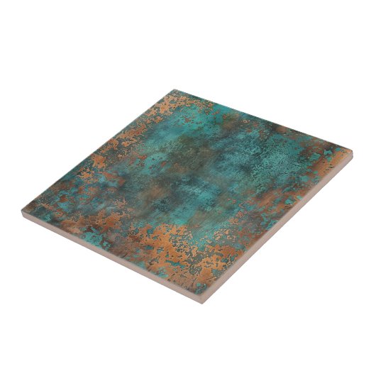 Copper Patina Metallic Rustic Tegeltje (Zijkant)