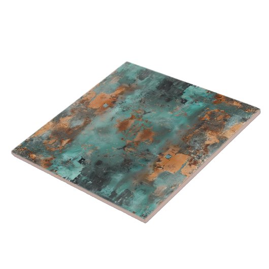 Copper Patina Metallic Rustic Tegeltje (Zijkant)