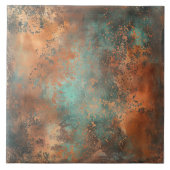 Copper Patina Metallic Rustic Tegeltje (Voorkant)